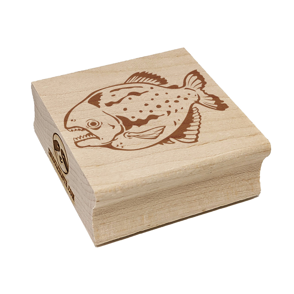 Red-Bellied Piranha Carnivorous Fish Square Rubber Stamp for Stamping Crafting