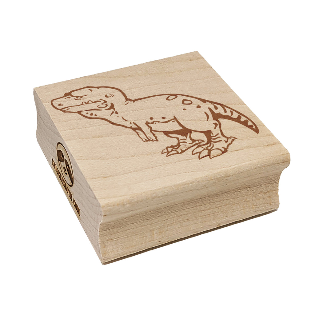 Sad Tyrannosaurus Rex Dinosaur Square Rubber Stamp for Stamping Crafting