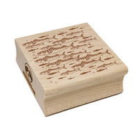 School of Atlantic Mackerel Striped Fish Square Rubber Stamp for Stamping Crafting