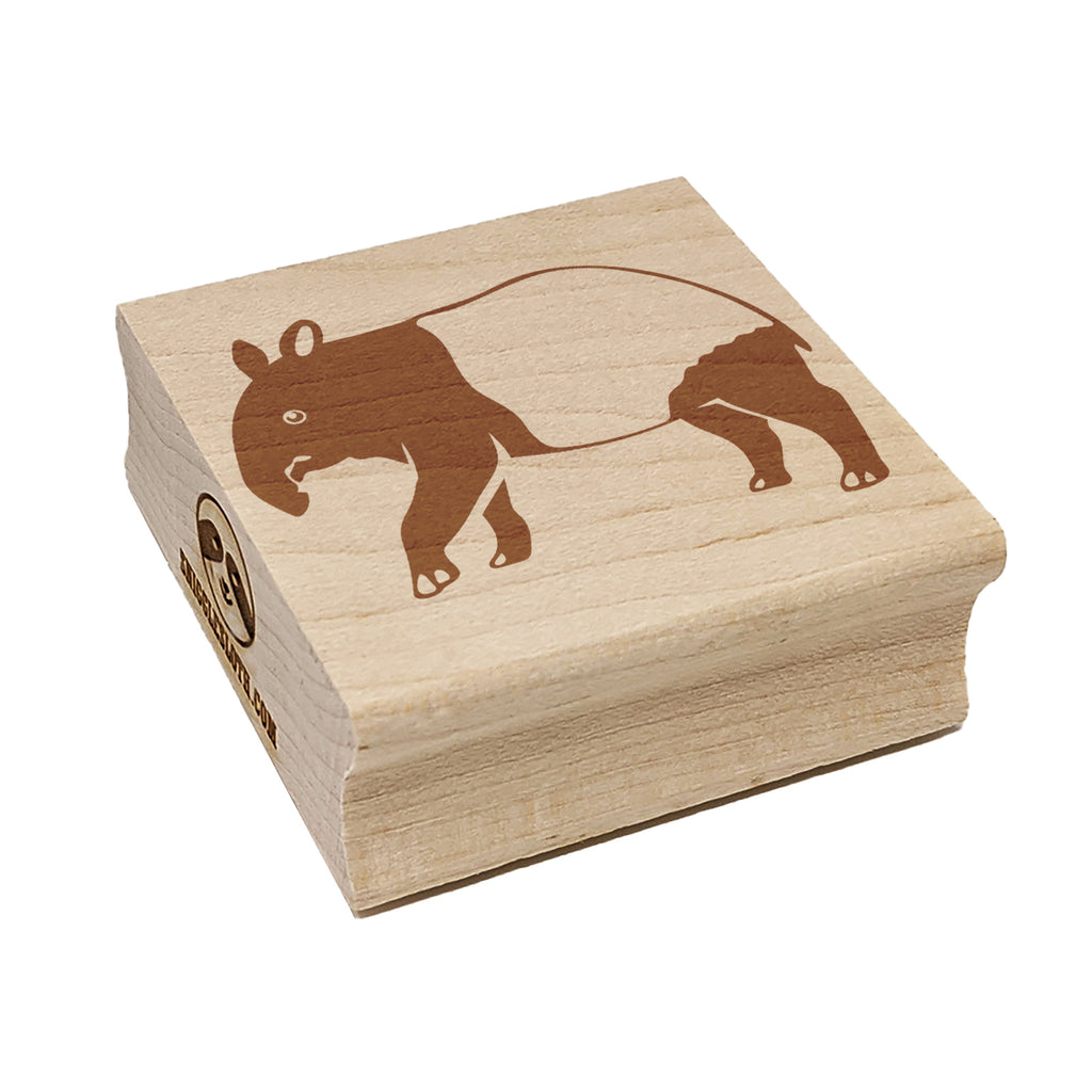 Simple Malayan Asian Tapir Square Rubber Stamp for Stamping Crafting