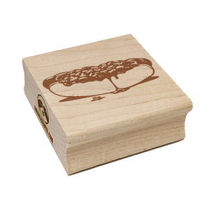 Sloppy Messy Chili Cheese Dog Plump Hotdog Frank on a Bun Square Rubber Stamp for Stamping Crafting