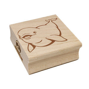 Smiling Beluga Whale Square Rubber Stamp for Stamping Crafting