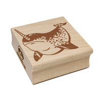 Spotted Narwhal Unicorn of the Sea Square Rubber Stamp for Stamping Crafting