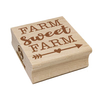 Farm Sweet Farm with Arrow and Heart Square Rubber Stamp for Stamping Crafting