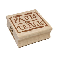 Farm to Table with Fork and Knife Square Rubber Stamp for Stamping Crafting