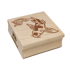 Butterfly Koi Fish Carp Square Rubber Stamp for Stamping Crafting