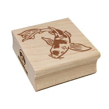 Butterfly Koi Fish Carp Square Rubber Stamp for Stamping Crafting