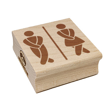 Funny Bathroom Unisex Men Women Square Rubber Stamp for Stamping Crafting
