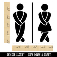 Funny Bathroom Unisex Men Women Square Rubber Stamp for Stamping Crafting