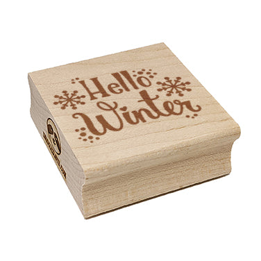 Hello Winter Snowflakes Square Rubber Stamp for Stamping Crafting