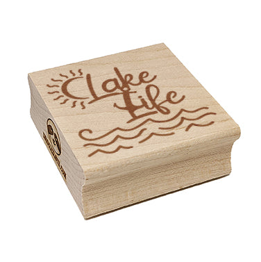 Lake Life with Anchor Square Rubber Stamp for Stamping Crafting