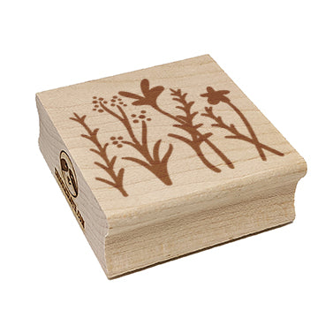 Adorable Summer Wildflowers for Repeating Pattern Square Rubber Stamp for Stamping Crafting