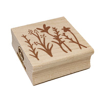 Adorable Summer Wildflowers for Repeating Pattern Square Rubber Stamp for Stamping Crafting