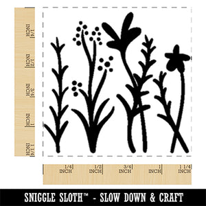 Adorable Summer Wildflowers for Repeating Pattern Square Rubber Stamp for Stamping Crafting