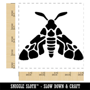 Artsy Detailed Moth Spring Summer Nature Lamp Square Rubber Stamp for Stamping Crafting