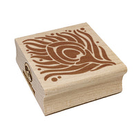 Artsy Peacock Feather Square Square Rubber Stamp for Stamping Crafting