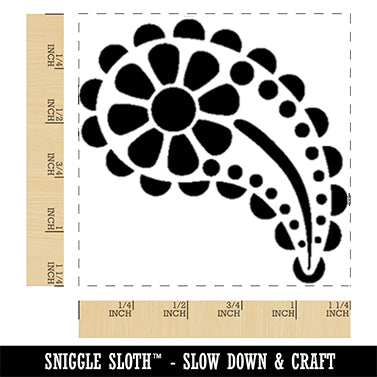 Cute Sweet Daisy Paisley Square Rubber Stamp for Stamping Crafting