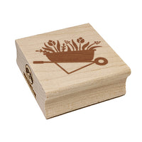 Darling Wheelbarrow Spring Summer Flowers Gardening Square Rubber Stamp for Stamping Crafting