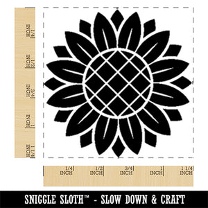 Detailed Geometric Summer Sunflower Sunny Happy Days Square Rubber Stamp for Stamping Crafting