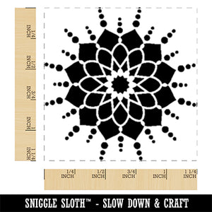 Mandala Flower Simple Square Rubber Stamp for Stamping Crafting