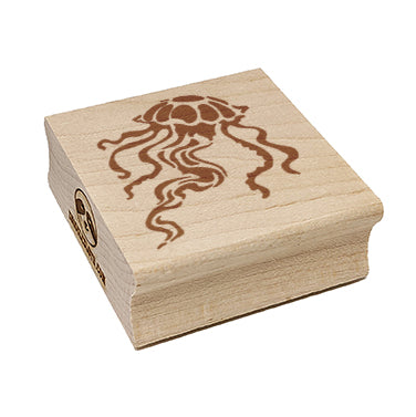 Elegant Compass Jellyfish Floating in the Ocean Square Rubber Stamp for Stamping Crafting