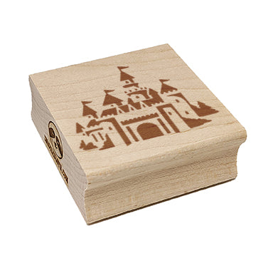 Fantasy Fairytale Castle with Towers Square Rubber Stamp for Stamping Crafting