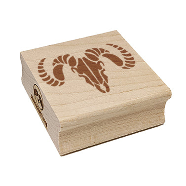 Ram Skull with Curved Horns Square Rubber Stamp for Stamping Crafting