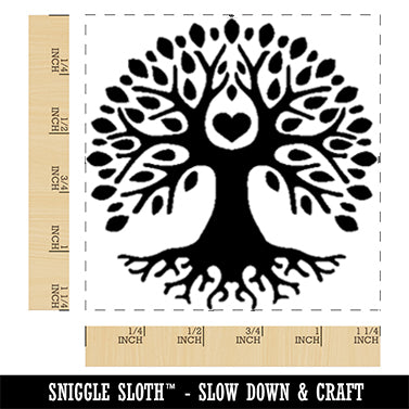 Tree of Life with Heart in Branches Square Rubber Stamp for Stamping Crafting