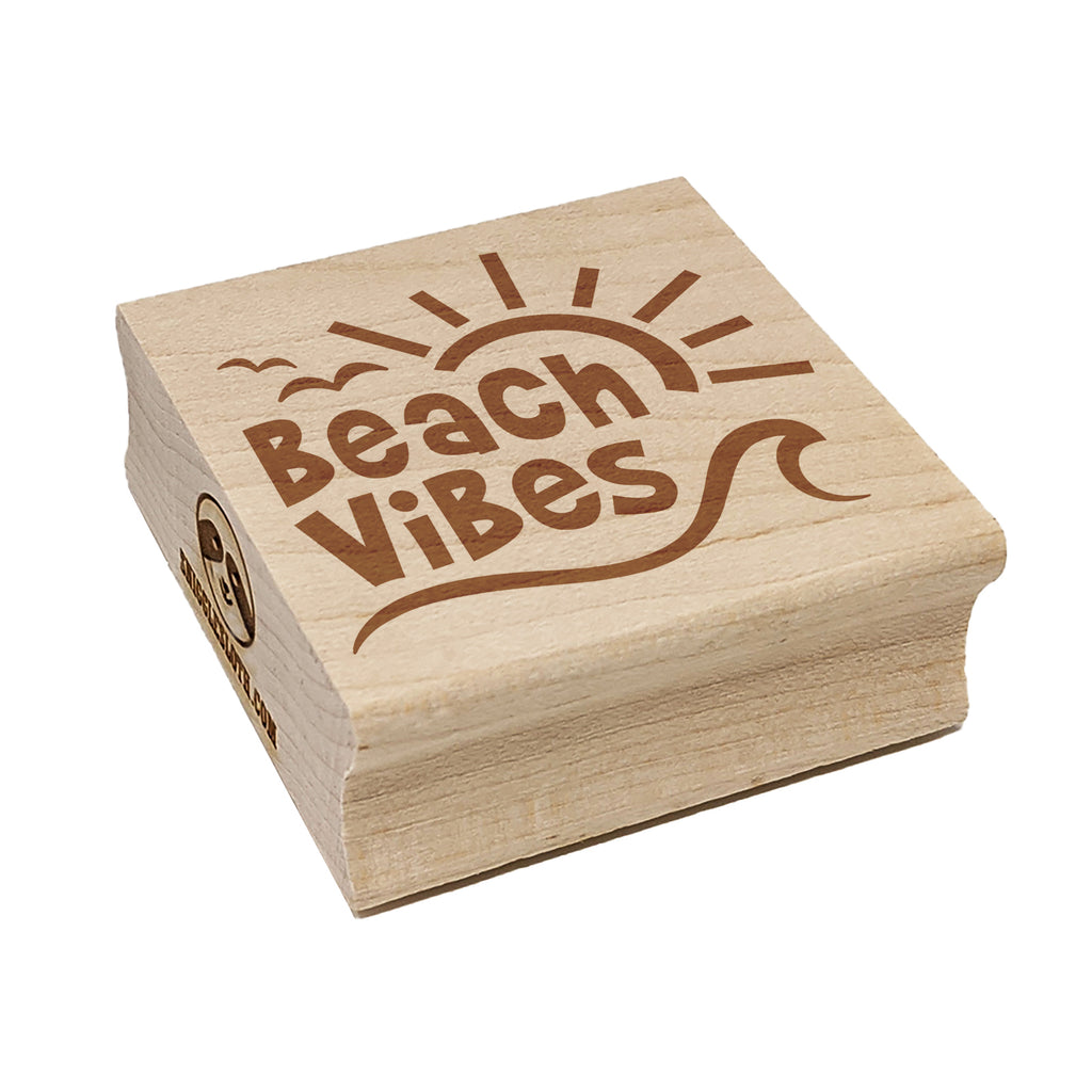 Beach Vibes Square Rubber Stamp for Stamping Crafting