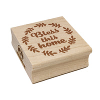 Bless This Home in Wreath Square Rubber Stamp for Stamping Crafting