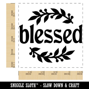 Blessed Leaf and Berries Square Rubber Stamp for Stamping Crafting