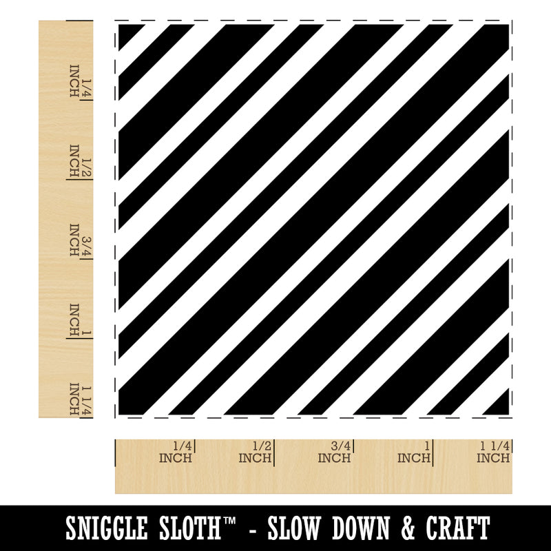 Candy Cane Diagonal Stripes Christmas Square Rubber Stamp for Stamping Crafting