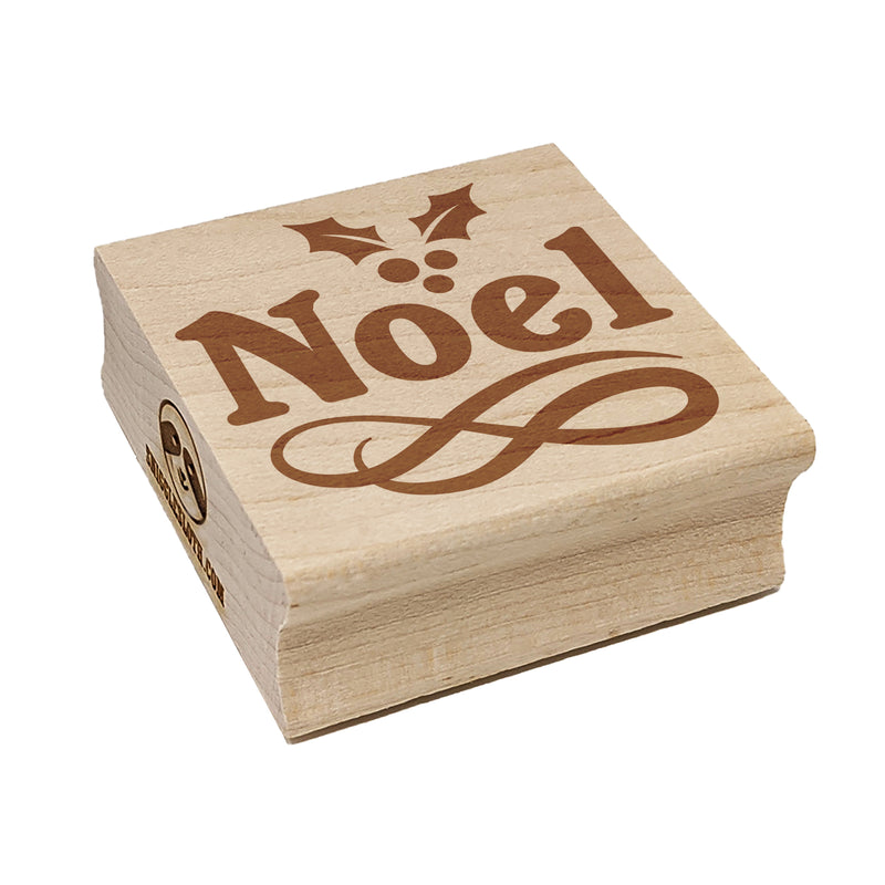 Christmas Noel Holly Square Rubber Stamp for Stamping Crafting