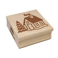 Christmas Winter House Square Rubber Stamp for Stamping Crafting