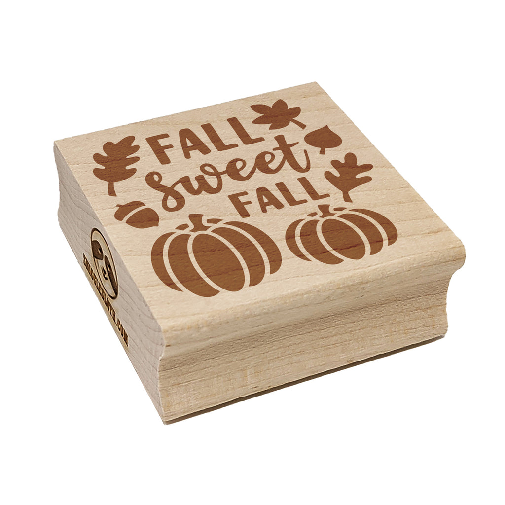 Sweet Fall Pumpkins Acorn Square Rubber Stamp for Stamping Crafting