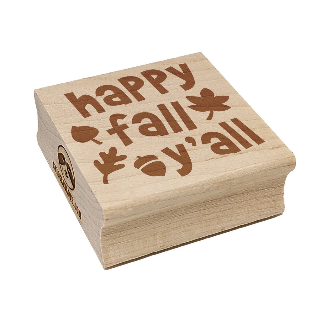 Happy Fall Y'all Square Rubber Stamp for Stamping Crafting