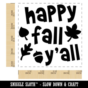Happy Fall Y'all Square Rubber Stamp for Stamping Crafting