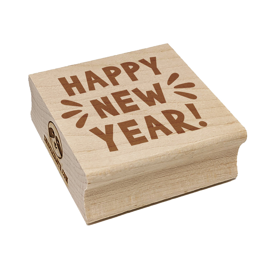 Happy New Year Square Rubber Stamp for Stamping Crafting