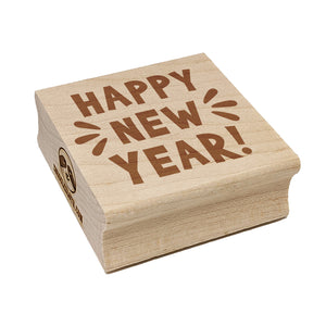 Happy New Year Square Rubber Stamp for Stamping Crafting