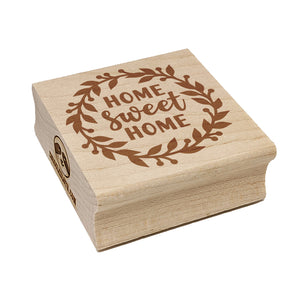 Home Sweet Home Wreath Square Rubber Stamp for Stamping Crafting