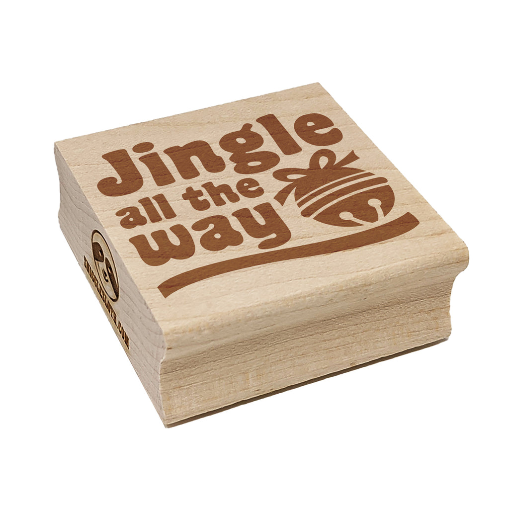 Jingle All the Way Christmas Holiday Square Rubber Stamp for Stamping Crafting