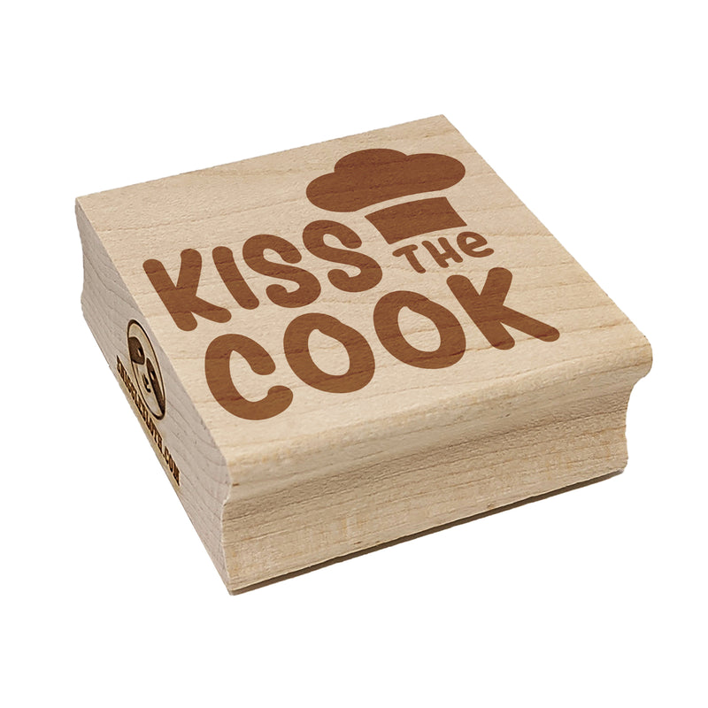 Kiss the Cook Cooking Chef Square Rubber Stamp for Stamping Crafting