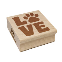 Love Stacked Paw Print Square Rubber Stamp for Stamping Crafting