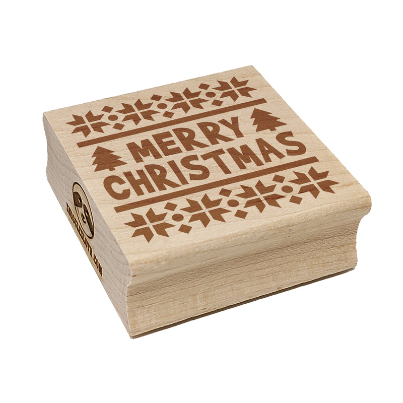 Merry Christmas Sweater Style Square Rubber Stamp for Stamping Crafting