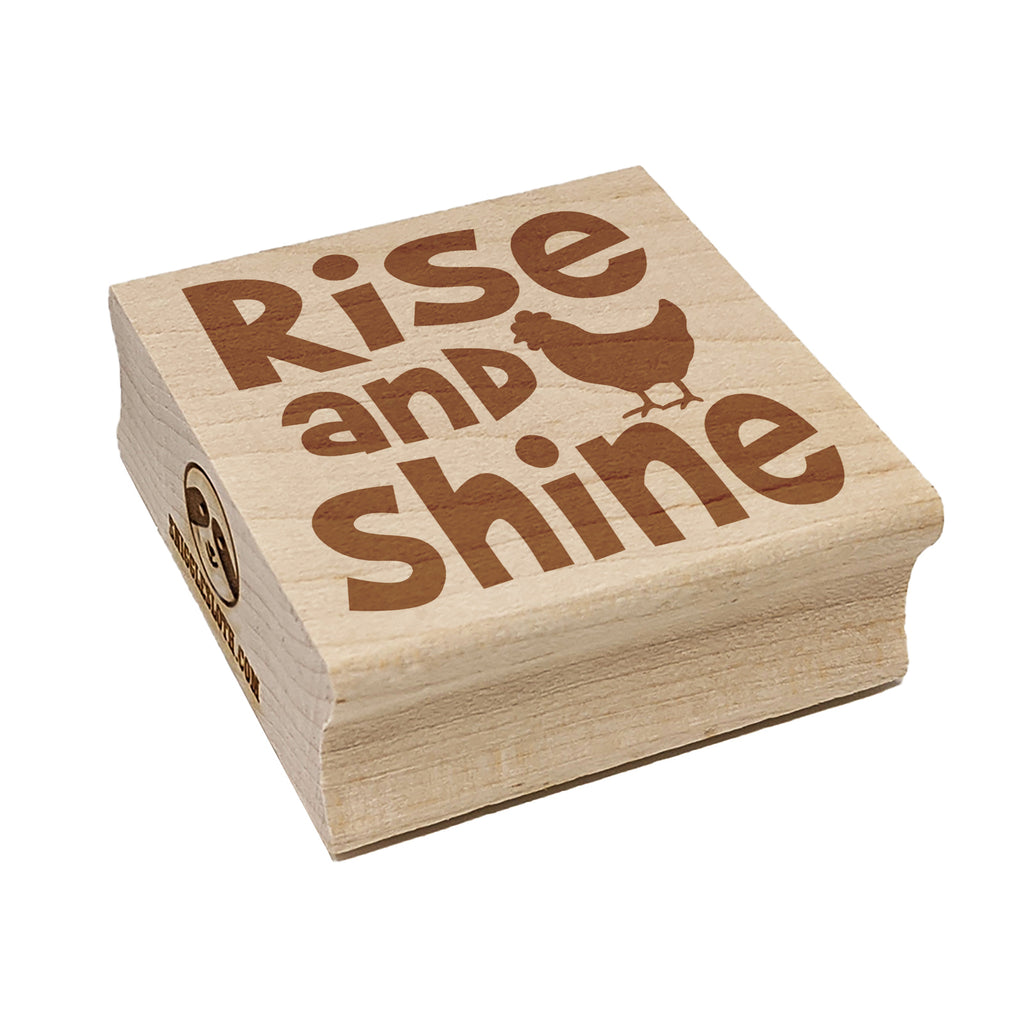 Rise and Shine Rooster Square Rubber Stamp for Stamping Crafting