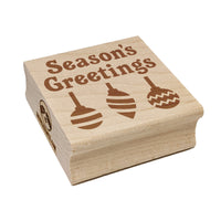 Season's Greetings Christmas Ornaments Square Rubber Stamp for Stamping Crafting