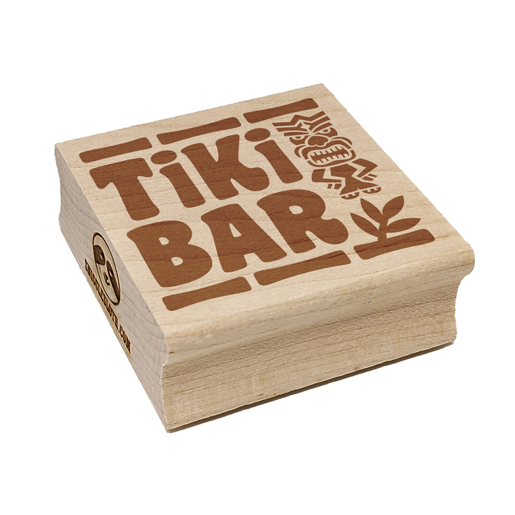 Tiki Bar Square Rubber Stamp for Stamping Crafting