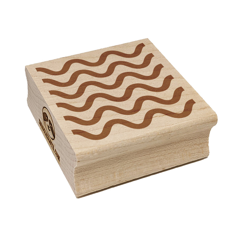 Wavy Line Pattern Square Rubber Stamp for Stamping Crafting