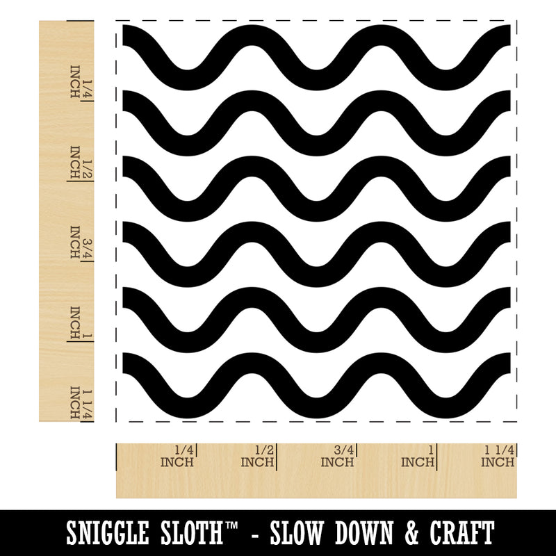 Wavy Line Pattern Square Rubber Stamp for Stamping Crafting