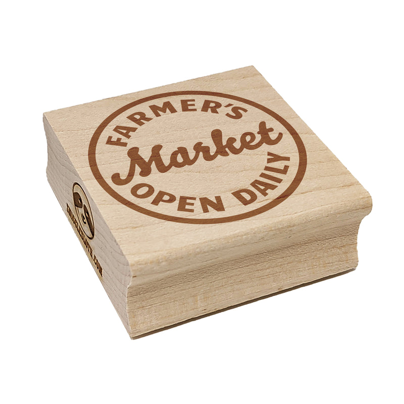 Farmer's Market Open Daily Square Rubber Stamp for Stamping Crafting